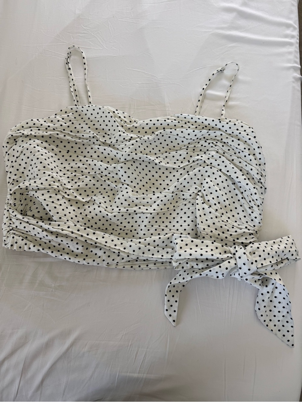 Kate Spade New York at Target Polka Dot Tie-Waist Crop Top - White/Black